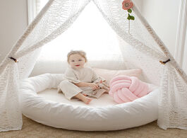 Foto van Baby peuter benodigdheden large round sleeping nest bed safe soft plush infant lounger nursery play 