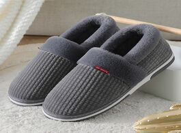 Foto van Schoenen home slippers for men winter furry short plush man non slip bedroom couple soft indoor shoe