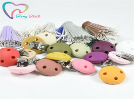 Foto van Baby peuter benodigdheden 100 pcs round shaped pacifier clip silicone bead teether wooden teething a