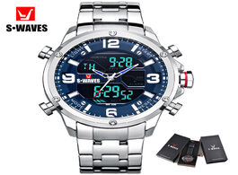 Foto van Horloge swaves quartz watches mens 2019 analog digital clock relojes hombre stainless steel waterpro