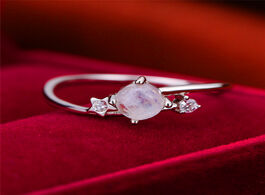 Foto van Sieraden minimalist female round natural moonstone ring 100 925 sterling silver love engagement vint