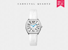 Foto van Horloge carnival simple new ladies authentic watch barrel type square imported calendar waterproof d