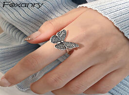 Foto van Sieraden foxanry 925 sterling silver couples rings for women vintage handmade butterfly trendy elega