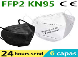 Foto van Beveiliging en bescherming ffp2 face mask kn95 facial masks 6 layers filter protect maske mouth safe