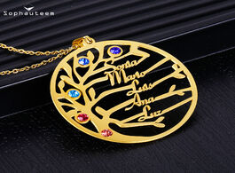 Foto van Sieraden custom name necklace stainless steel birthstone family tree letter pendant for women person