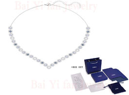 Foto van Sieraden fashion jewelry swa new angelic square necklace white gold classic pav crystal female elega