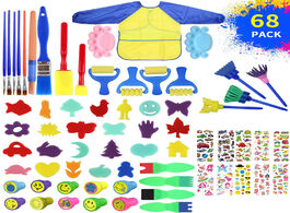 Foto van Huis inrichting 68pcs lot baby art set sponge painting brush kid plastic paint roller toy seal drawi