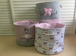Foto van Huis inrichting foldable laundry basket organizer ballet girl bowknot print clothes toys baskets bag