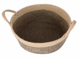 Foto van Huis inrichting large basket woven storage with handles natural jute laundry toy towels blanket home