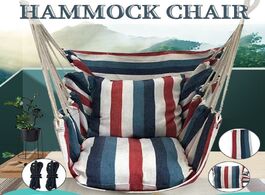 Foto van Meubels portable hammock chair hanging rope swing seat with 2 pillows for garden indoor outdoor fash
