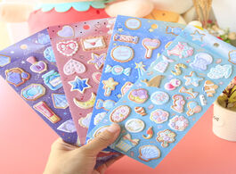 Foto van Kantoor school benodigdheden new arrival cute puffy candy cake diamond heart 3d stickers diy scrapbo