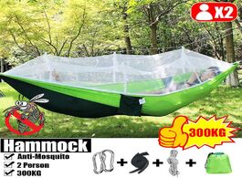 Foto van Meubels 1 2 person outdoor camping hammock with mosquito net 300kg load high strength parachute fabr