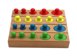 Foto van Speelgoed montessori cylinder socket puzzles toy baby development practice and sensespreschool educa