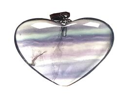 Foto van Sieraden top natural fluorite crystal pendant silver sterling for women man 25x9mm heart beads heali