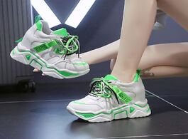Foto van Schoenen designers woman platform sneakers wedges shoes for women fashion female lace up 10cm height