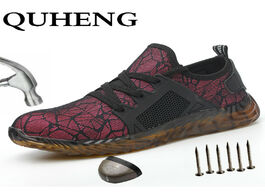 Foto van Schoenen quheng men work safety shoes anti smashing puncture proof steel toe boots lightweight comfo