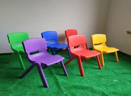 Foto van Meubels colorful cute chair children s tables and chairs plastic backrest small thickened scrub furn