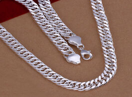 Foto van Sieraden pure 925 silver necklaces for men 10mm chain necklace collier 20inch choker fashion male je