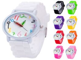 Foto van Horloge fashion children kids arabic numerals pencil analog display quartz wrist watch