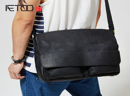 Foto van Tassen aetoo the original men s leather satchel hand bag casual flip single shoulder cross section p