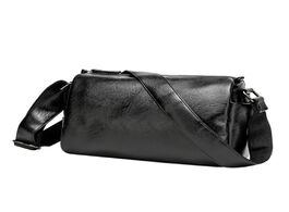 Foto van Tassen men s fashion handbag pu leather messenger bag casual shoulder mobile phone travel black smal