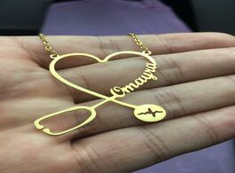 Foto van Sieraden custom heart stethoscope name necklace stainless steel gold chain choker necklaces for wome