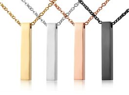 Foto van Sieraden rinhoo four sides engraving personalized square bar custom name necklace stainless steel pe