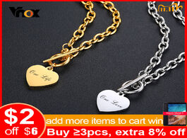Foto van Sieraden vnox women personalize love name necklaces for men stainless steel link chain with heart co