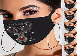 Foto van Sieraden women fashion face mask with rhinestone elastic reusable washable christmas masks bandana d