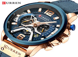 Foto van Horloge curren watch men top brand casual sport for luxury leather wrist fashion chronograph waterpr