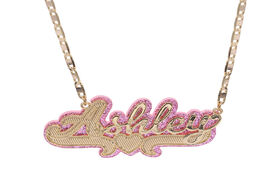 Foto van Sieraden senfai hip hop 3d custom name double plated acrylic necklace personalized initial women s j