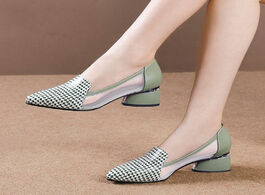 Foto van Schoenen fashion high heels dress shoes pattern pumps women pointed toe comfortable office shoe ladi