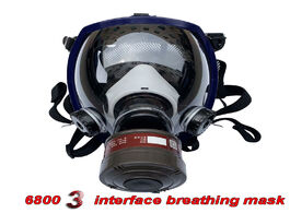 Foto van Beveiliging en bescherming 3 ports multipurpose full gas mask spherical super clear fully sealed pro