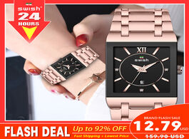 Foto van Horloge women s luxury bracelet watches top brand designer dress quartz watch ladies golden rose gol