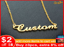 Foto van Sieraden vnox personalized custom any name necklace script initial nameplate woman jewelry chain 14 