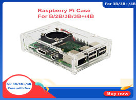 Foto van Computer raspberry pi 4 model b abs case transparent enclosure box shell for 4b 3b plus 2b with fan