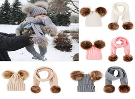 Foto van Baby peuter benodigdheden winter hats ears girls boys cap scarf 2pcs kids set keep warm children kni