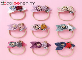 Foto van Baby peuter benodigdheden balleenshiny nylon thin hair band 9color stitching flower girls headband k