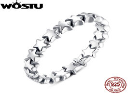 Foto van Sieraden wostu 100 authentic 925 sterling silver 6 style stackable party stars rings for women origi