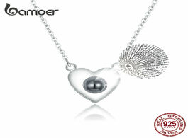 Foto van Sieraden bamoer sterling silver 925 chain necklaces for women 100 language i love you heart necklace