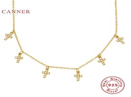 Foto van Sieraden canner ins wind cross diamond 925 sterling silver necklace for women 2020 gold 18k jewelry 