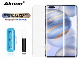 Foto van Telefoon accessoires akcoo uv full adhesive tempered glass for honor 30 pro screen protector touch s