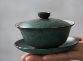 Foto van Huis inrichting luwu green ceramic gaiwan teaup kung fu tea sets drinkware