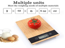 Foto van Huis inrichting bamboo panel 5kg 1g electronic kitchen scale creative food medicine weight new