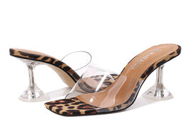 Foto van Schoenen maiernisi big shoes 45 46 leopard print sandals open toe high heels women transparent persp