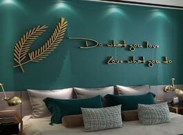 Foto van Huis inrichting wooden 3d english proverbs wall sticker tv background living room bedroom letter dec
