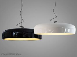 Foto van Lampen verlichting modern pendant lights glossy black round hanging lamp kitchen lighting fixtures l
