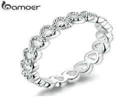Foto van Sieraden bamoer romantic silver color heart to ring aaa zirconia cheap rings for women wedding jewel