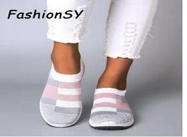 Foto van Schoenen new women sneakers vulcanized shoes sock summer slip on flat plus size loafers
