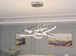 Foto van Lampen verlichting neo gleam chrome gold plated circel rings modern led pendant lights for dining li